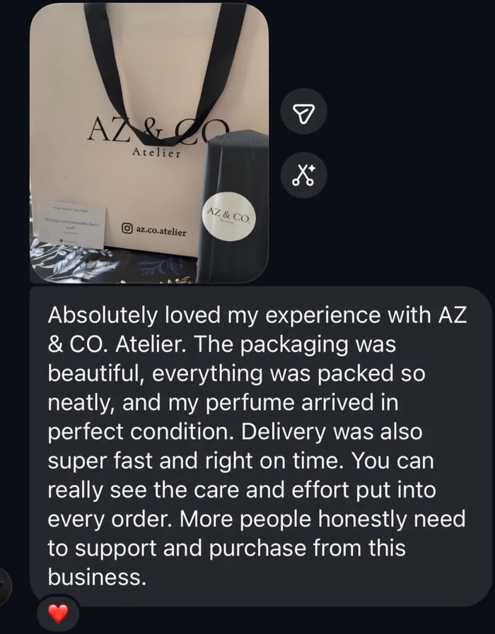 Customer message: absolutely loved my experience, delivery was super fast and right on time